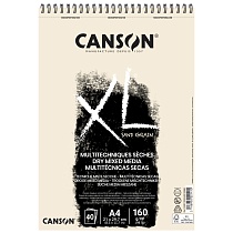 Альбом Canson XL, зернистый песок, на пружине, 160 гр/м2, 40 крафтовых листов