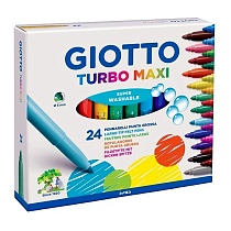 Набор фломастеров цветных Giotto Turbo Maxi, утолщенные, 5 мм, 24 цвета