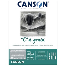 Альбом для графики Canson C a Grain, мелкое зерно, склейка, 250 гр/м2, А3, 30 листов