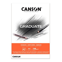 Альбом Canson Graduate Sketching, мелкое зерно, склеенный, 96 гр/м2, 40 белых листов