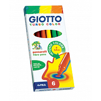 Набор фломастеров цветных Giotto Turbo Color, 2.8 мм, 6 цветов