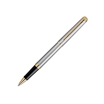 Ручка-роллер Waterman Hemisphere Essential Stainless Steel GT, толщина линии F, позолота 23К