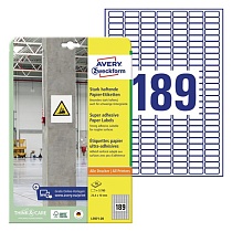 Этикетки самоклеящиеся суперклейкие Avery Zweckform, 25.4 х 10 мм, 189 штук на листе, 20 листов