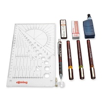 Набор изографов Rotring Master set, толщина линии 0.2, 0.3, 0.5 мм