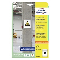 Этикетки самоклеящиеся суперклейкие Avery Zweckform, 105 х 48 мм, 12 штук на листе, 20 листов