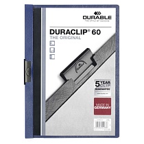 Папка с клипом Durable Duraclip, до 60 листов, А4, ПВХ