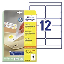 Этикетки самоклеящиеся удаляемые Avery Zweckform, белые, 99.1 x 42.3 мм, 12 штук на листе, 30 листов