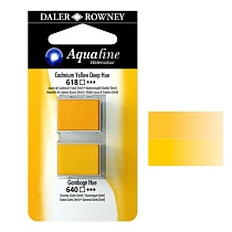 Набор красок акварельных Daler Rowney Aquafine Half Pan Blister Sets, в кюветах, 2 штуки