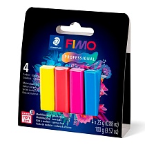 Набор глины полимерной для лепки Fimo Professional Истинные цвета, запекаемая, 4 цвета