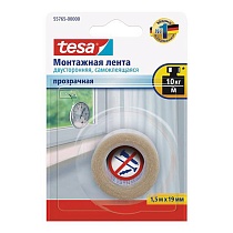 Лента двусторонняя tesa, монтажная, прозрачная, 1.5 м x 19 мм