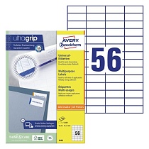 Этикетки самоклеящиеся Avery Zweckform, белые, 52.5 x 21.2 мм, 56 штук на листе, 100 листов