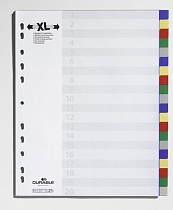 Разделитель Durable, А4+, на 20 разделов, с титульным листом, перфорация, полипропилен