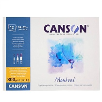 Альбом для акварели Canson Montval, среднее зерно, склеенный, 300 гр/м2, 12 листов