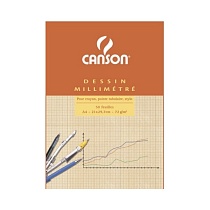 Калька миллиметровая Canson, 70 гр/м2, А4, 50 листов, оранжевый