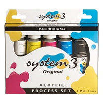 Набор красок акриловых Daler Rowney System 3 Process Set, 150 мл, 5 цветов