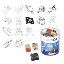 Набор штампиков Brunnen Heyda Пираты + Астронавты, 15 шт
