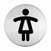 Табличка WC женский Durable, диаметр 83 мм, матированная сталь Табличка WC женский Durable, диаметр 83 мм, матированная сталь