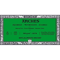 Бумага для акварели Arches, среднее зерно, склейка, 300 гр/м2, 15 x 30 см, 20 листов