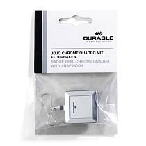 Рулетка для пропуска с карабином Durable Chrome Quadro, шнур 80 см