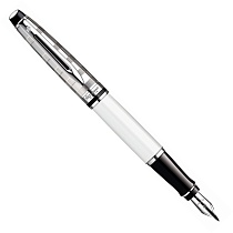 Ручка перьевая Waterman Expert Deluxe White CT, толщина линии F, хром