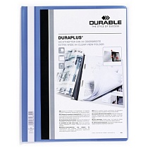 Папка-скоросшиватель для документов Durable Duraplus, с прозрачной обложкой, А4+, ПВХ