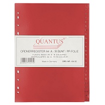 Разделитель листов А4 пластиковый цветной алфавитный Quantus, А-Я, 120 мкм, 24 листа
