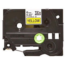 Картридж brother tze-fx611 с гибкой лентой 6 мм х 8 м, черный шрифт