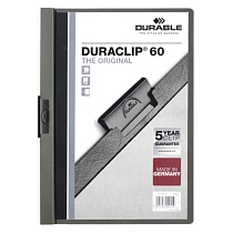 Папка с клипом Durable Duraclip, до 60 листов, А4, ПВХ