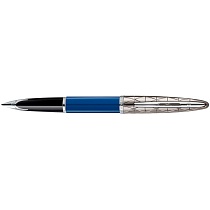 Ручка-роллер Waterman Carene Contemporary Blue Obsession, толщина линии F, серебро