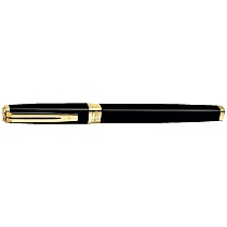 Ручка перьевая Waterman Exception Slim Black Lacquer GT, толщина линии F, перо: золото 18К