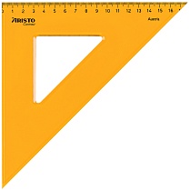 Угольник с канавкой Aristo, 45°/45°, пластик, шкала 17 см
