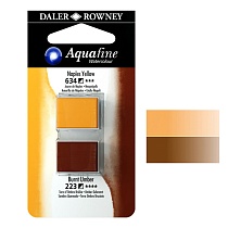 Набор красок акварельных Daler Rowney Aquafine Half Pan Blister Sets, в кюветах, 2 штуки