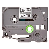 Картридж brother tze-s211 с лентой 6 мм х 8 м, пластик, усиленный клей, черный шрифт