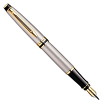 Ручка перьевая Waterman Expert 3 Stainless Steel GT, толщина линии F, позолота 23К