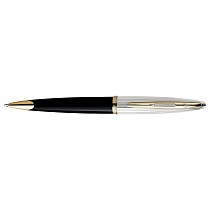 Ручка шариковая Waterman Carene Deluxe Black GT, толщина линии M, позолота 23К, серебро