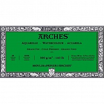 Бумага для акварели Arches, среднее зерно, склейка, 300 гр/м2, 15 x 30 см, 20 листов