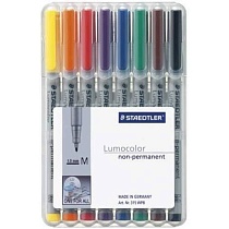 Набор маркеров неперманентных Staedtler Lumocolor, M, 8 цветов