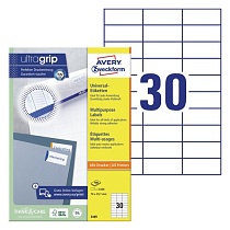 Этикетки самоклеящиеся Avery Zweckform, белые, 70 x 29.7 мм, 30 штук на листе, 100 листов