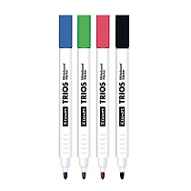 Набор маркеров для белых досок Luxor Trios, пулевидный наконечник, 2.5 мм, 4 цвета