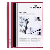 Папка-скоросшиватель для документов Durable Duraplus, с прозрачной обложкой, А4+, ПВХ