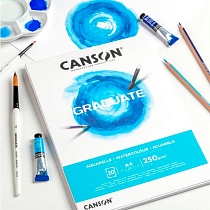 Альбом для акварели Canson Graduate, среднее зерно, склеенный, 250 гр/м2, А5, 20 листов