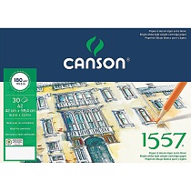 Альбом для графики Canson 1557, мелкое зерно, склеенный, 180 гр/м2, 30 листов