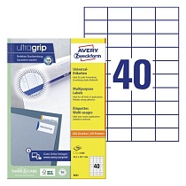 Этикетки самоклеящиеся Avery Zweckform, белые, 52.5 x 29.7 мм, 40 штук на листе, 100 листов