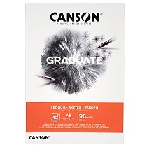 Альбом Canson Graduate Sketching, мелкое зерно, склеенный, 96 гр/м2, 40 белых листов