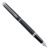 Ручка перьевая Waterman Hemisphere Matt Black CT, толщина линии F, хром, перо: нержавеющая сталь