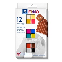 Набор глины полимерной для лепки Fimo Effect Кожа, запекаемая, 12 цветов