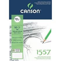 Альбом для графики Canson 1557, мелкое зерно, склеенный, 120 гр/м2, 50 листов