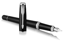 Ручка перьевая Parker Urban Muted Black Chrome CT, толщина линии F, хром