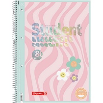 Тетрадь в клетку на пружине А4 Brunnen Premium Happy Hippie, микроперфорация, 90 гр/м2, 80 листов