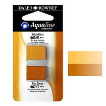 Набор красок акварельных Daler Rowney Aquafine Half Pan Blister Sets, в кюветах, 2 штуки